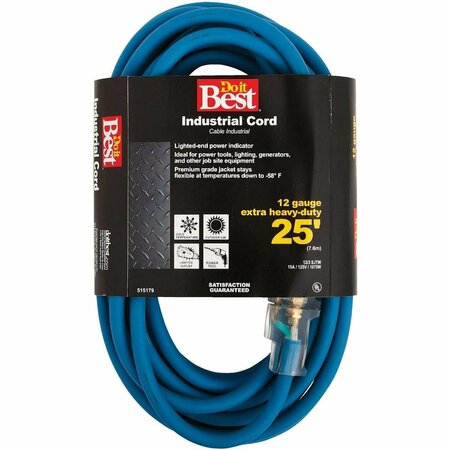 ALL-SOURCE 25 Ft. 12/3 Industrial Outdoor Extension Cord RL-JTW123-25X-BL